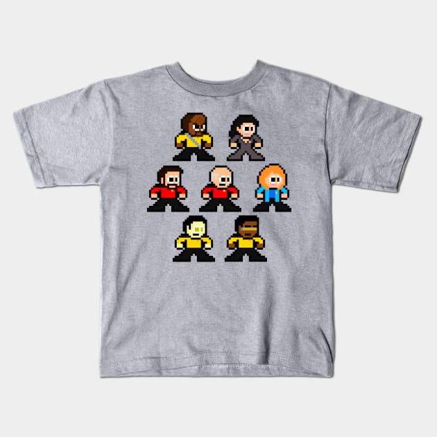 8-bit Star Trek: The Next Generation Kids T-Shirt by 8-BitHero